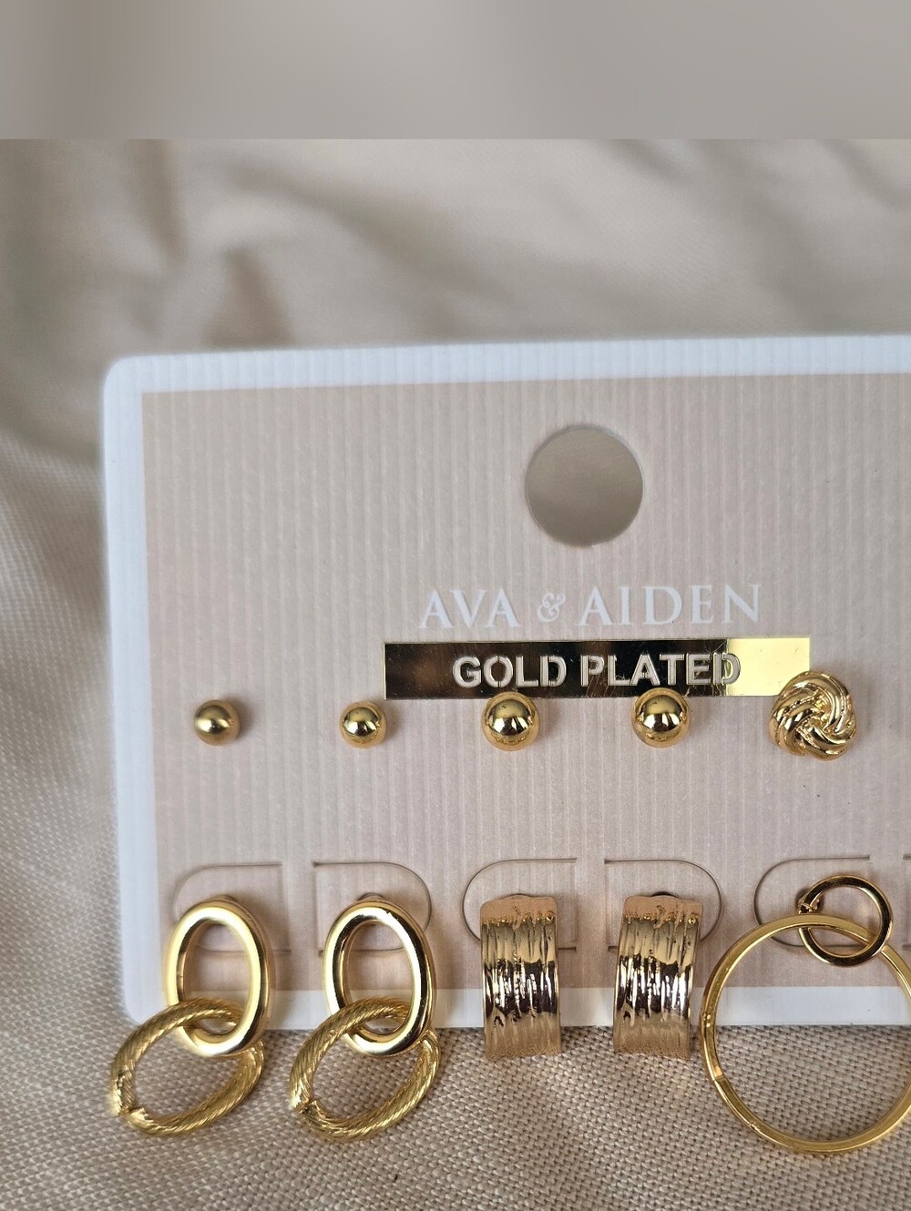 Ava & Aiden Gold Plated Multi-Style Earring Set